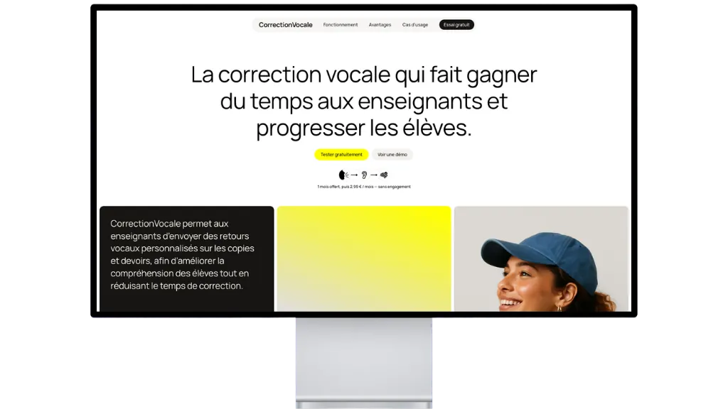 Application web présentée sur un ordinateur de bureau