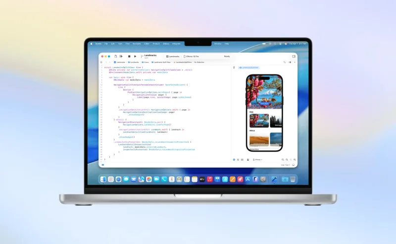 Développement Swift présenté sur un ordinateur portable