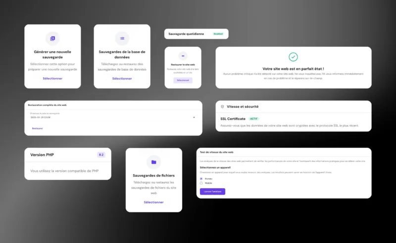 Écrans de maintenance, mises à jour et sauvegardes de sites internet