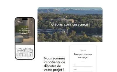 Site ETC présentant son activité et sa prise de contact sur mobile et ordinateur