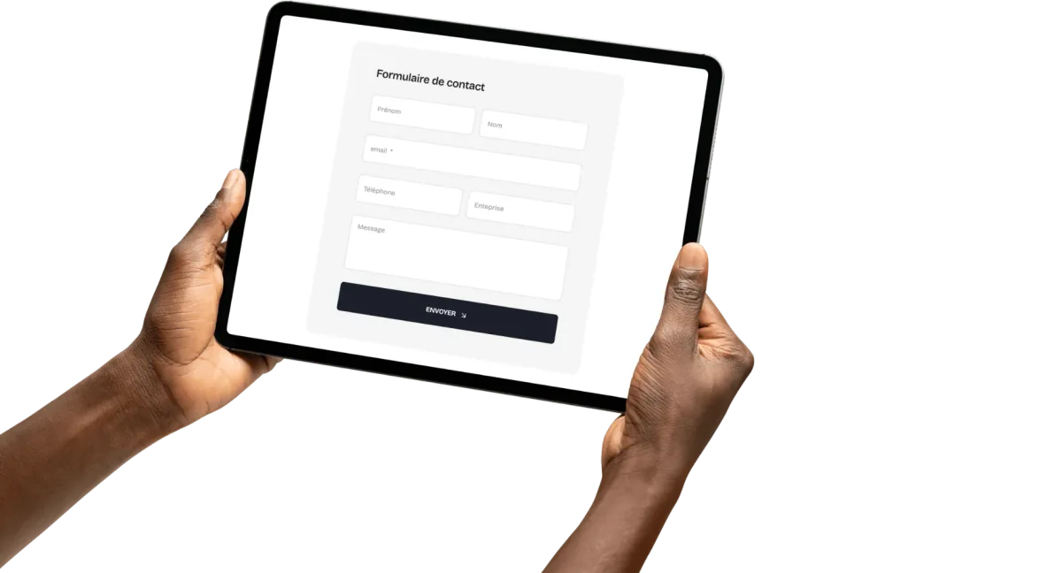 Exemple de formulaire de contact sur un site vitrine