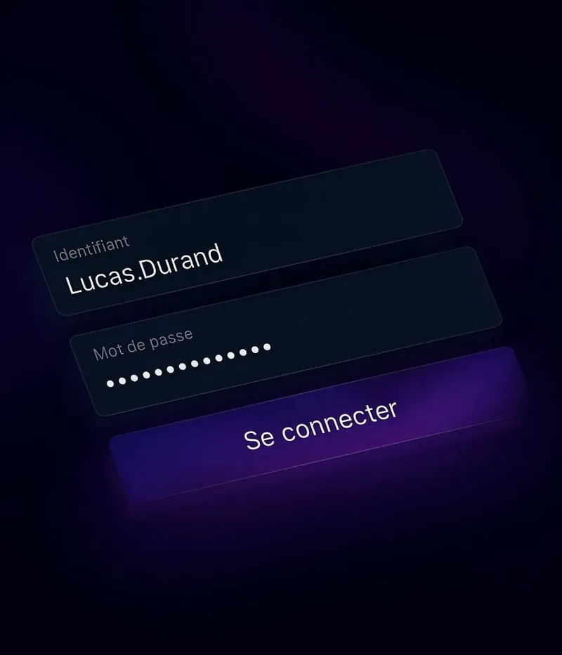 Écran de connexion sécurisé à un site internet