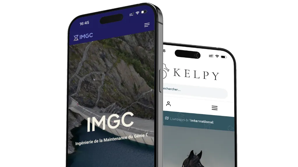Interfaces web présentées sur tablette et smartphones