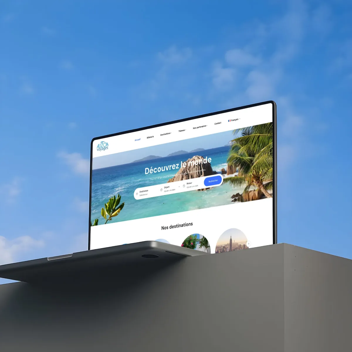 Présentation du site internet d’Alizoa Voyages