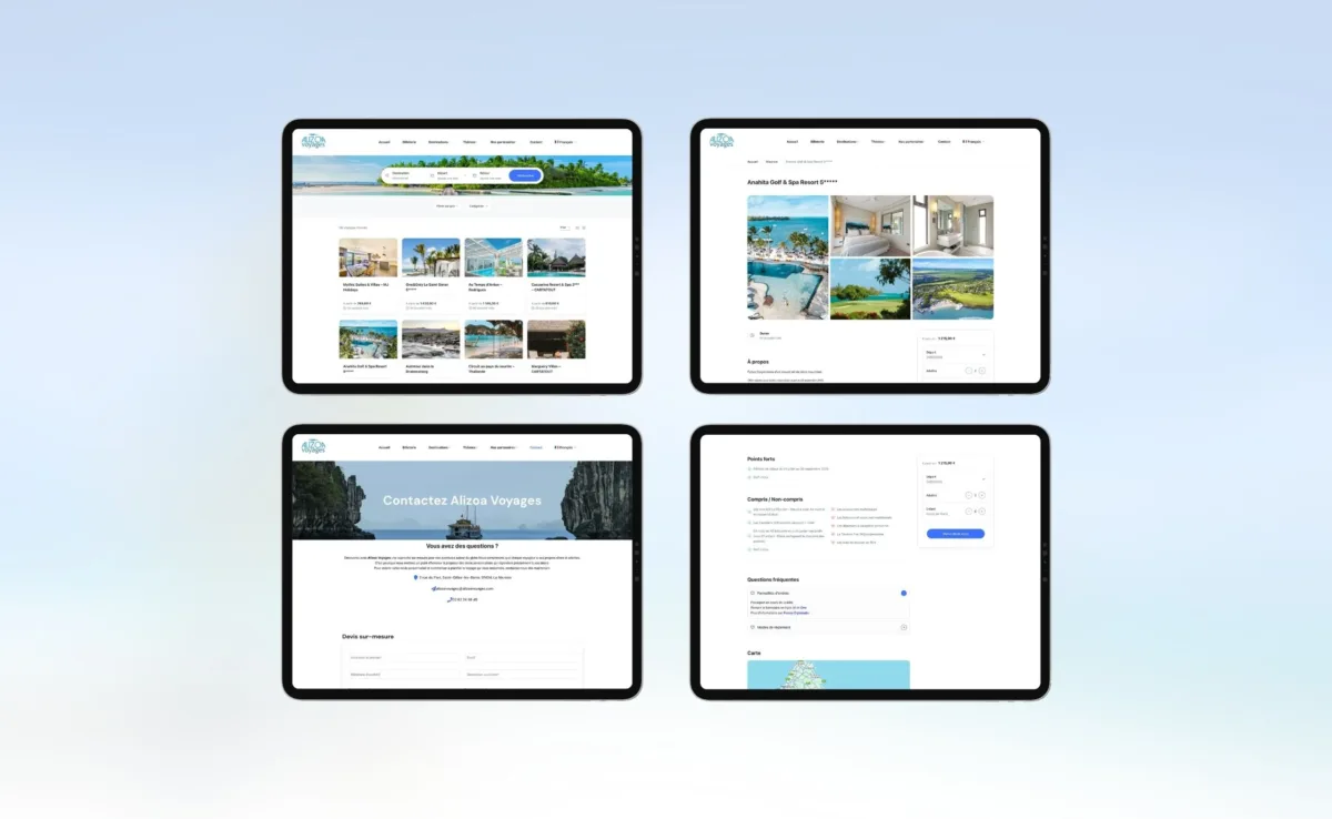 Expérience de navigation sur le site Alizoa Voyages