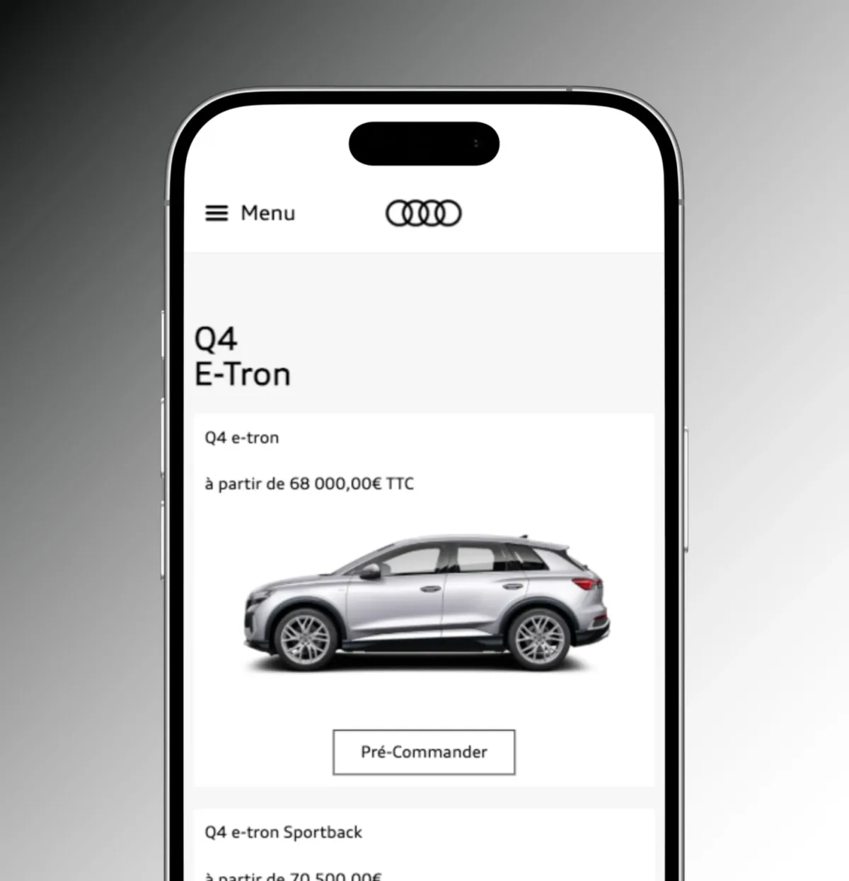 Prise de rendez-vous pour découvrir l’Audi Q4 e-tron