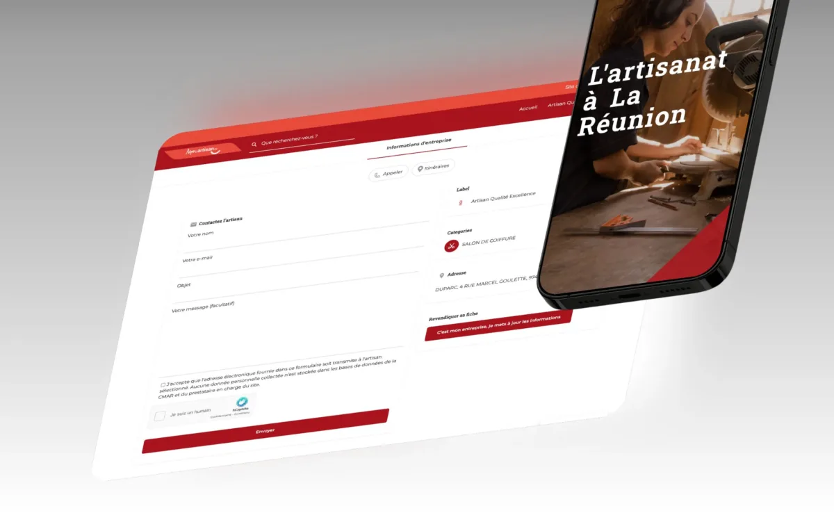 Présentation des métiers sur le site CMA Mon Artisan
