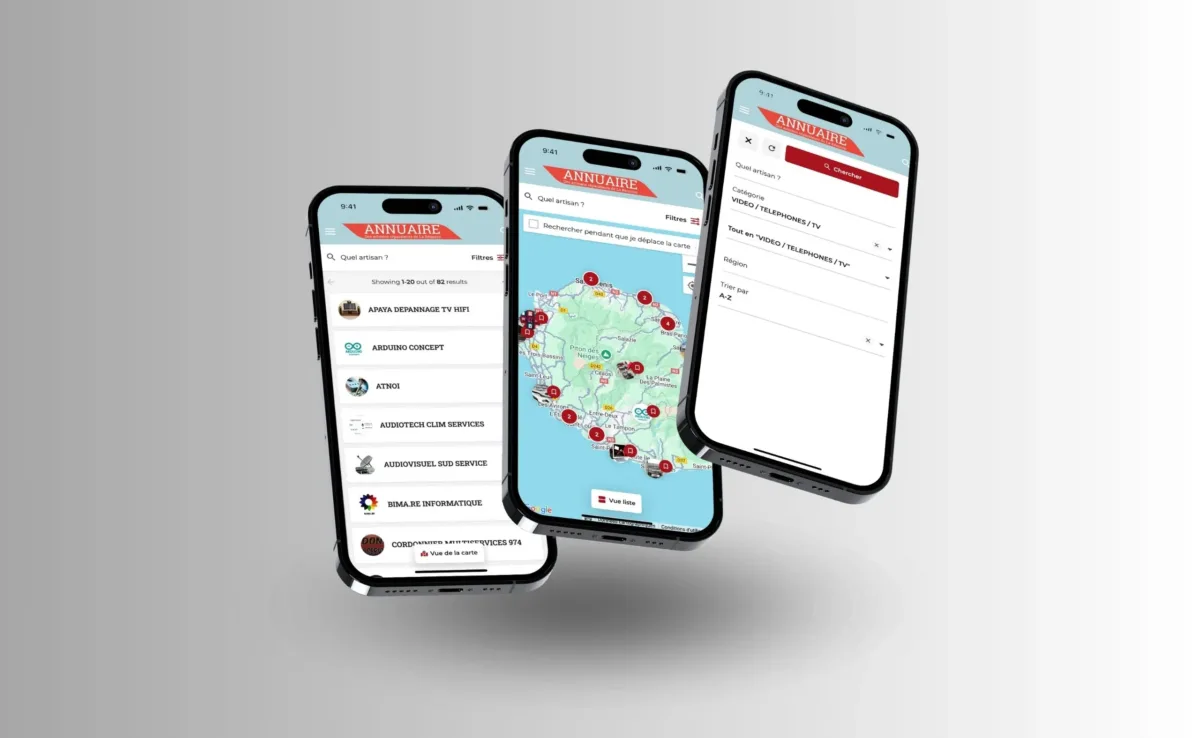 Carte interactive des réparateurs à La Réunion