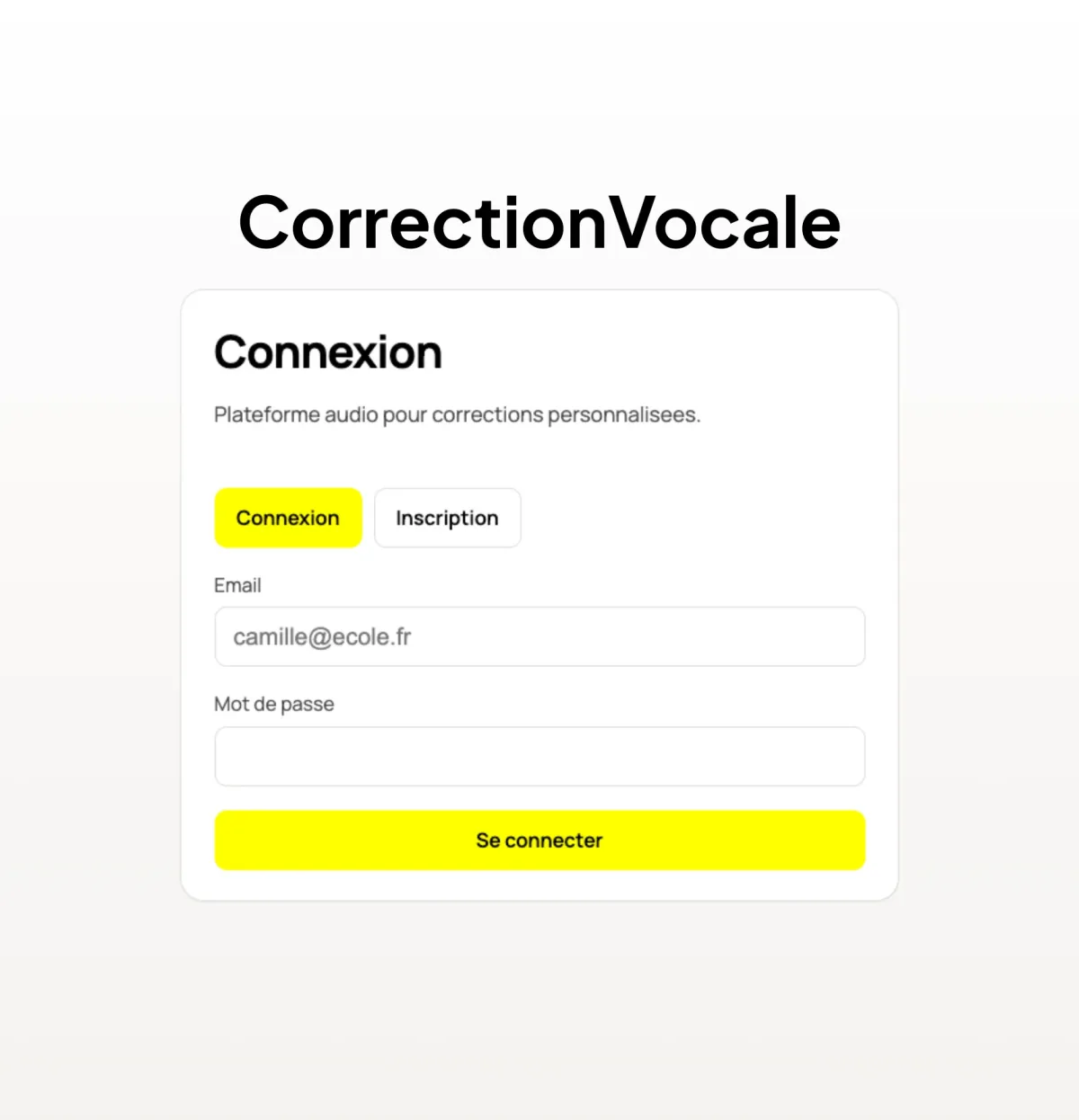 Application web progressive CorrectionVocale sur mobile