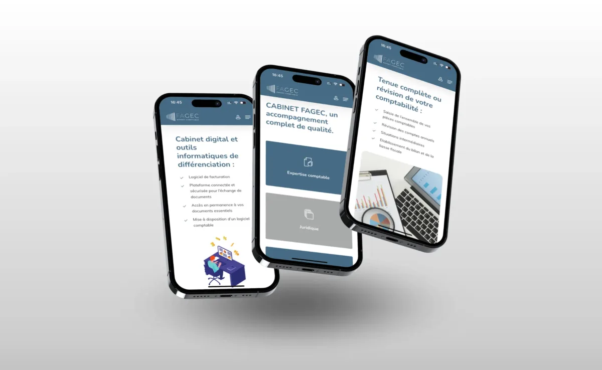 Navigation sur le site vitrine Fagec