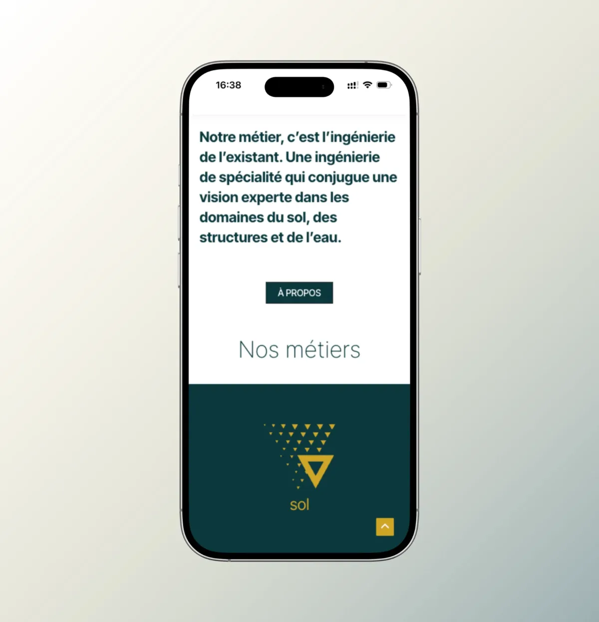 Site Infraneo présenté sur mobile