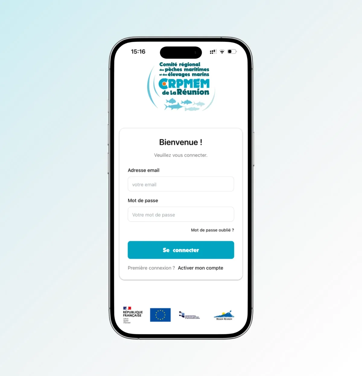 Écran mobile de l’application Kartié LaMer