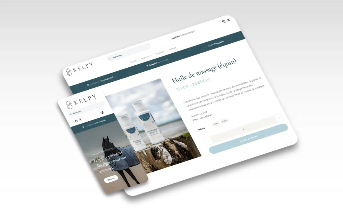 Parcours e-commerce du site Kelpy Thalasso