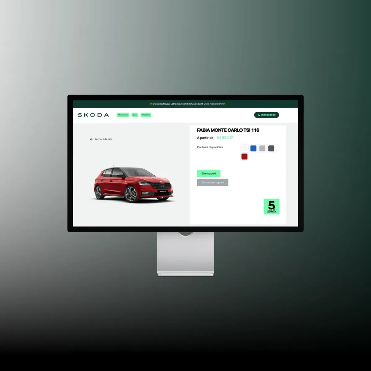 Présentation du site Skoda Réunion