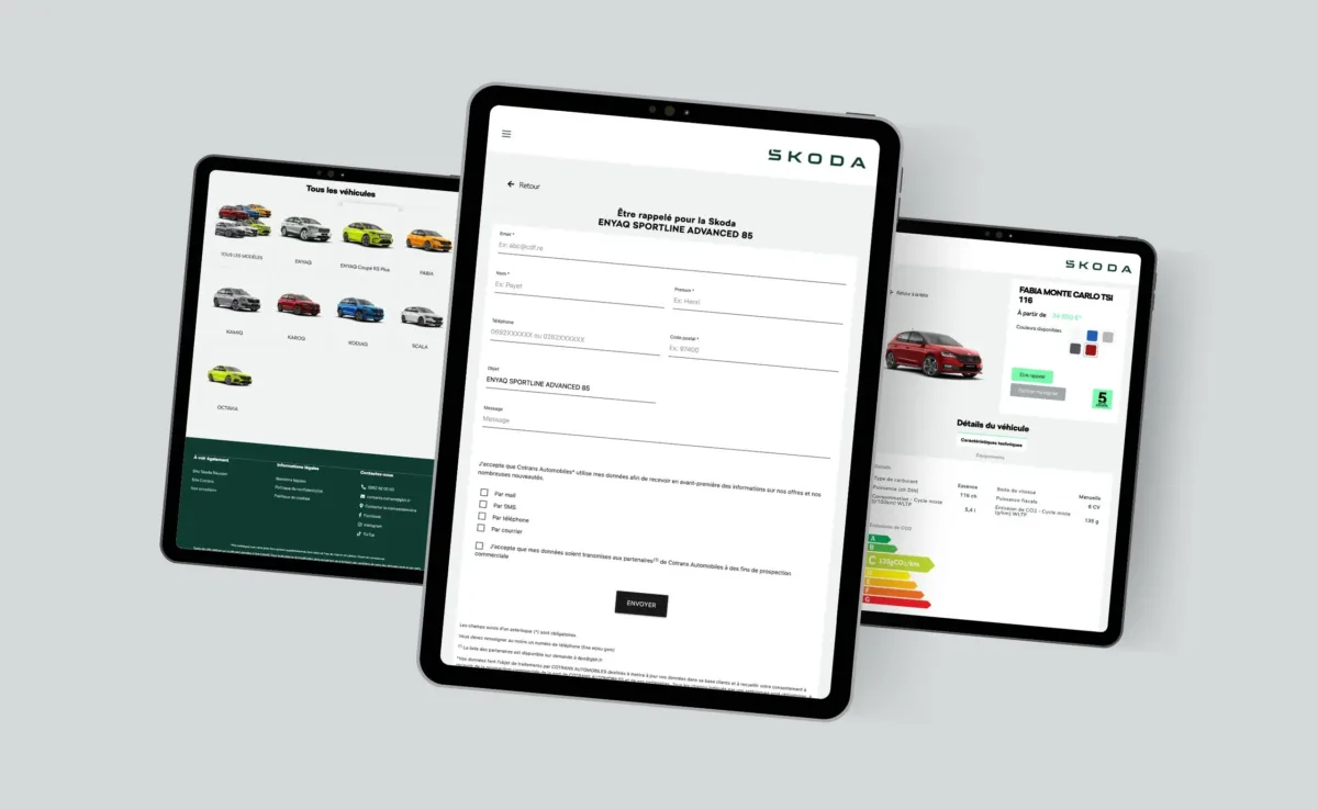 Parcours de découverte des véhicules sur le site Skoda